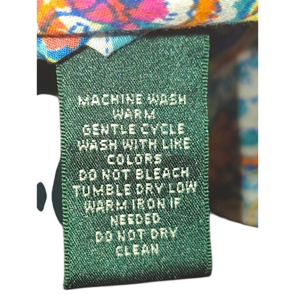 Lauren Ralph Lauren Shirt Blouse Womens 2X Blue Paisley Casual Floral 3/4 Sleeve - Picture 5 of 6